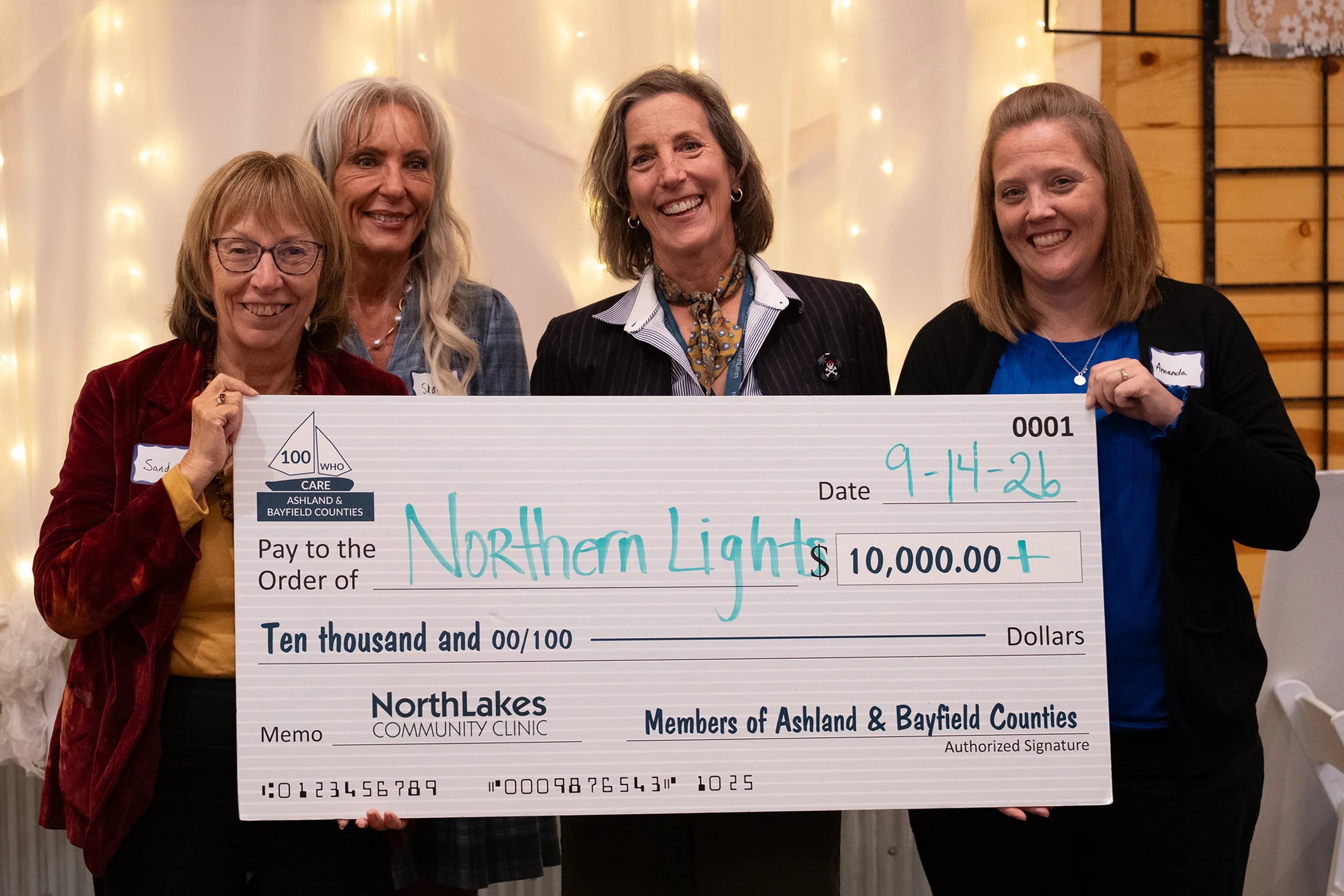 NorthLakes 100 Who Care Ashland & Bayfield Chapter awards over $10,000 to Northern Lights.